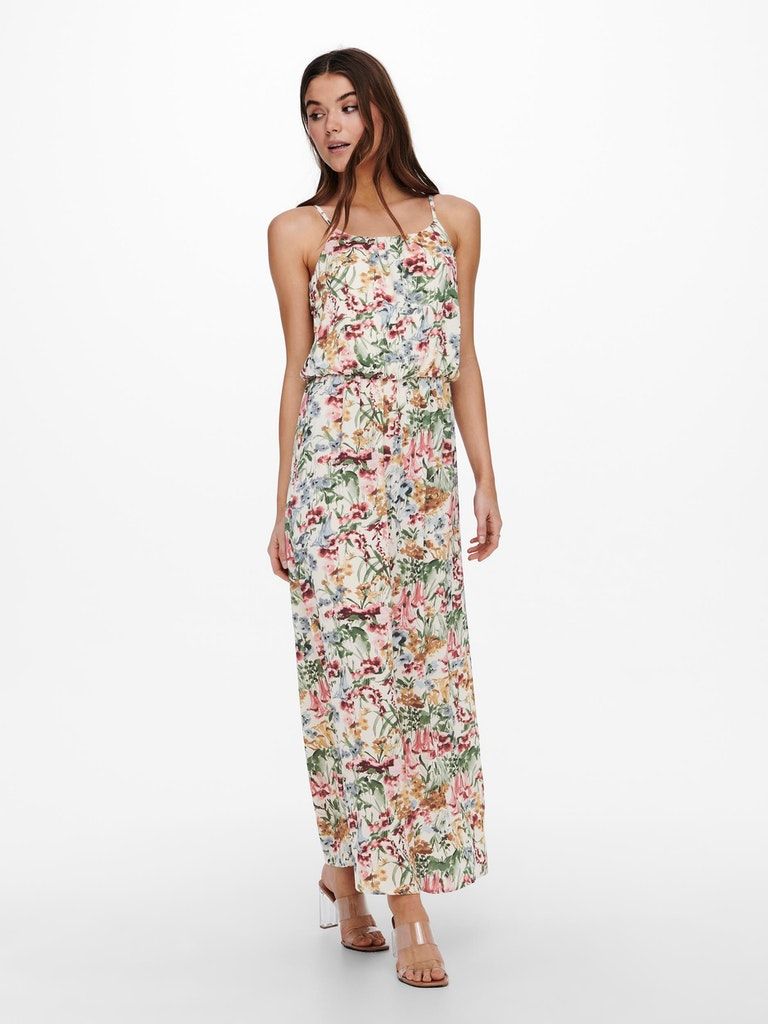 Onlwinner S/L Maxi Dress Noos Ptm Cloud Dancer BLURRY FLOWER