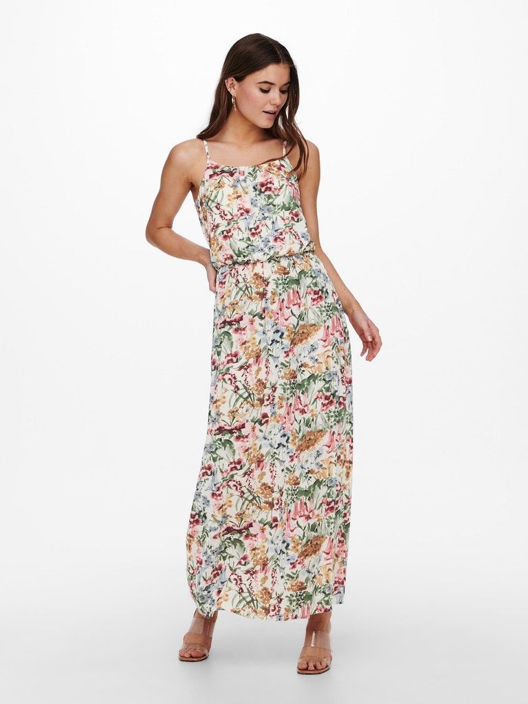 Onlwinner S/L Maxi Dress Noos Ptm Cloud Dancer BLURRY FLOWER