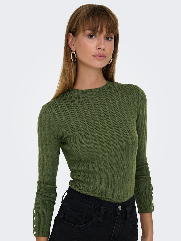 Onldima Life Ls Button O-Neck KntWinter Moss