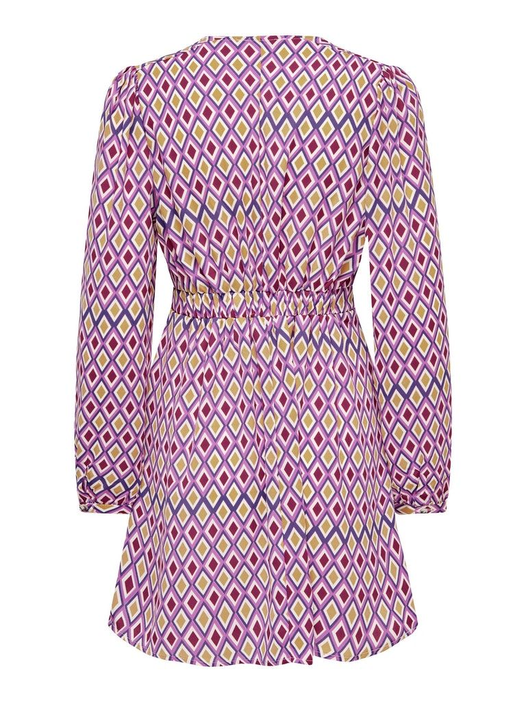 Onlalma Life Vis L/S Riley Dress Aop Ptm Radiant Orchid