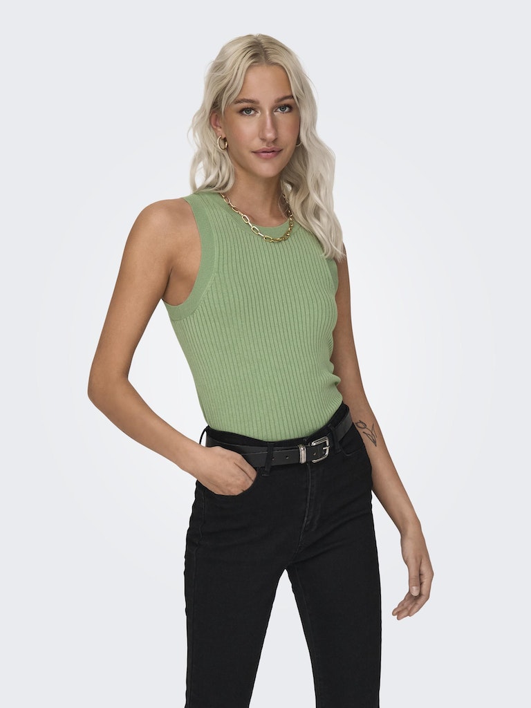 Jdyaya Solid Tank Top Knt Basil