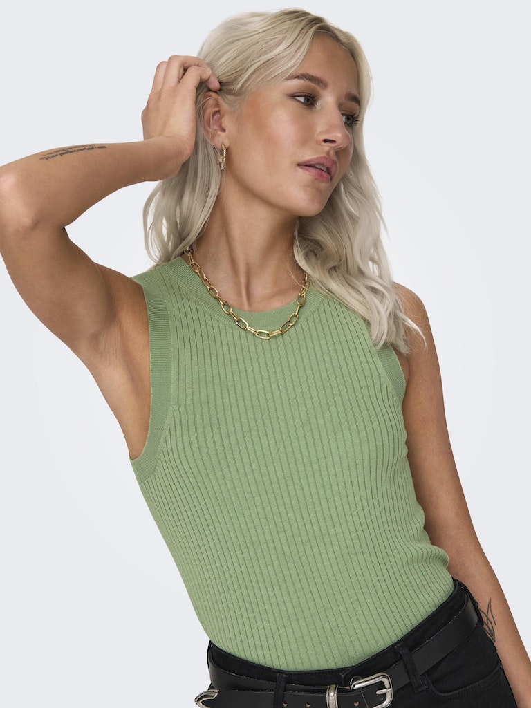 Jdyaya Solid Tank Top Knt Basil