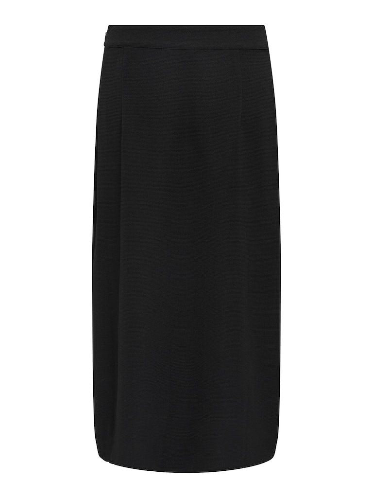 Onlnova Lux Piper Slit Skirt Solid PtmBlack