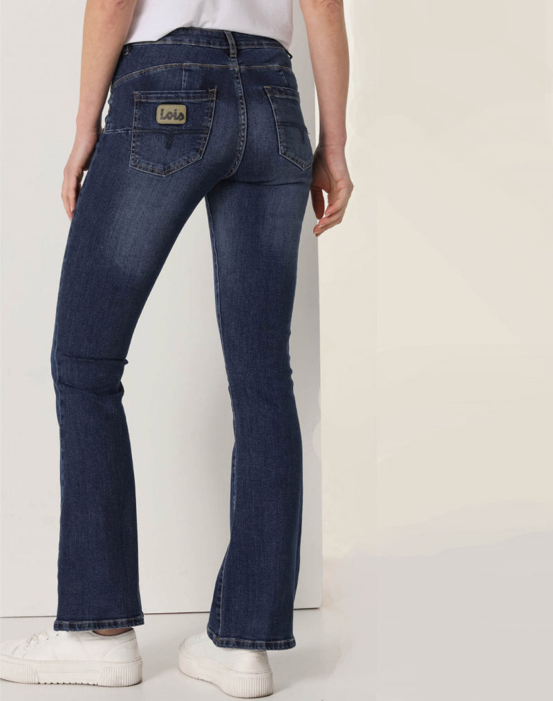 Pushy Flare-Marly Jeans Cintura Media  Flare Tiro Medio  Medium Dark Blue 950