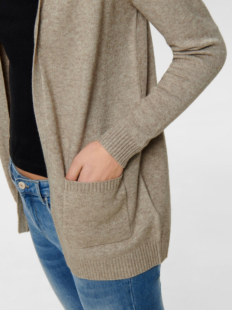 Onllesly L/S Open Cardigan Knt NoosBeige W. MELANGE