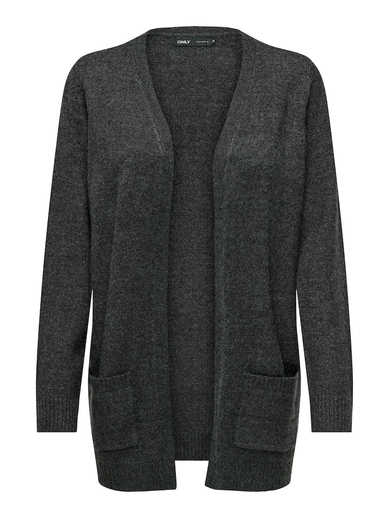 Onllesly L/S Open Cardigan Knt NoosDark Grey Melange W. MELANGE