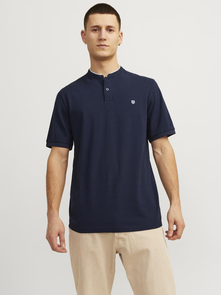 Camiseta 12237844 Jprblasainz Ss Mao Polo Navy Blazer de Jack & Jones