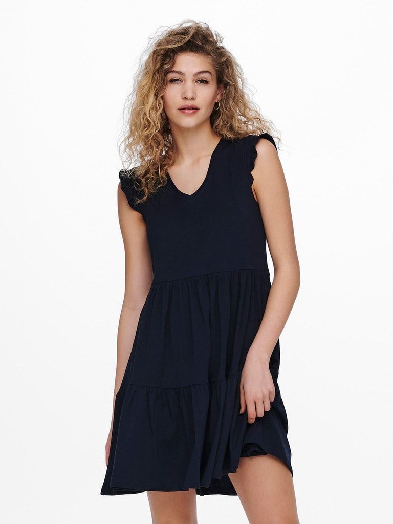 Onlmay Life Cap Sleeves Frill Dress Noos Night Sky