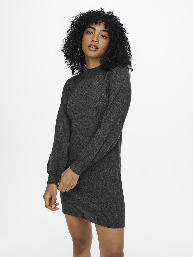 JDYJdyrue L/S High Neck Dress Knt Noos 15238237 Dark Grey Melange