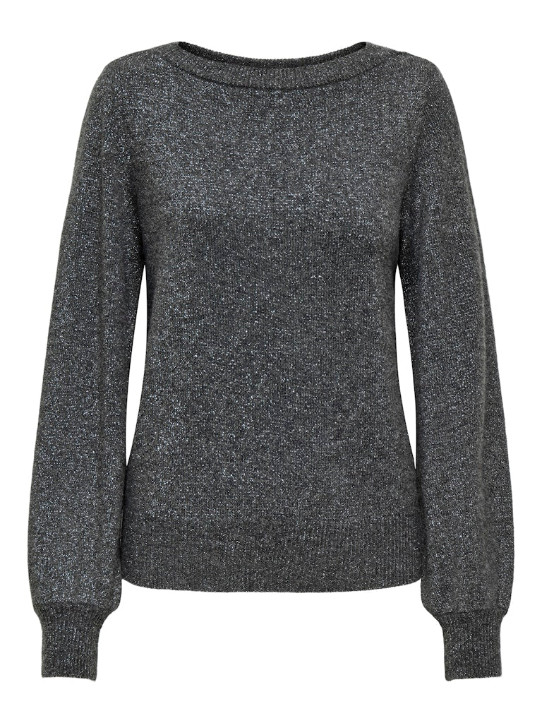 Jdyrue Glitter L/S Boatneck Pullover Knt Dark 15330648 Grey Melange W. Lurex