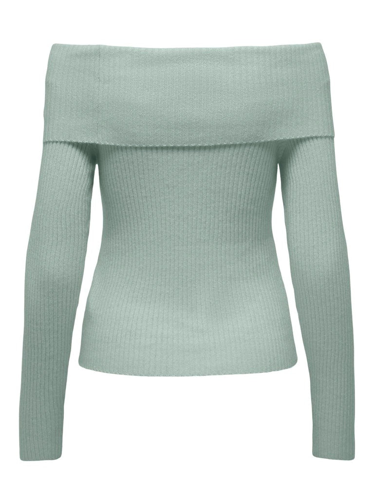 Pullover ONLY Onlkatia Ls Off Shoulder Knt Noos 15311830 Aqua Gray