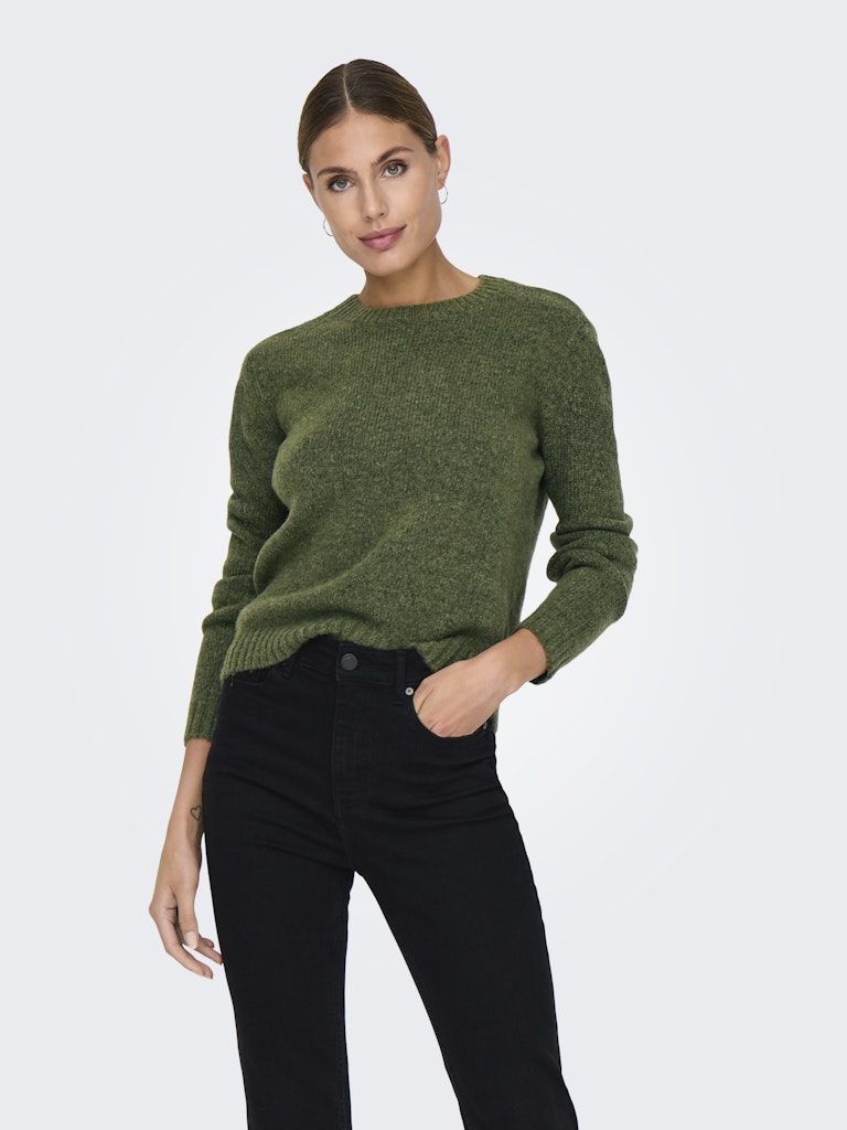 JDY Jdysilja L/S O-Neck Pullover Knt Winter Moss 15277866 Melange