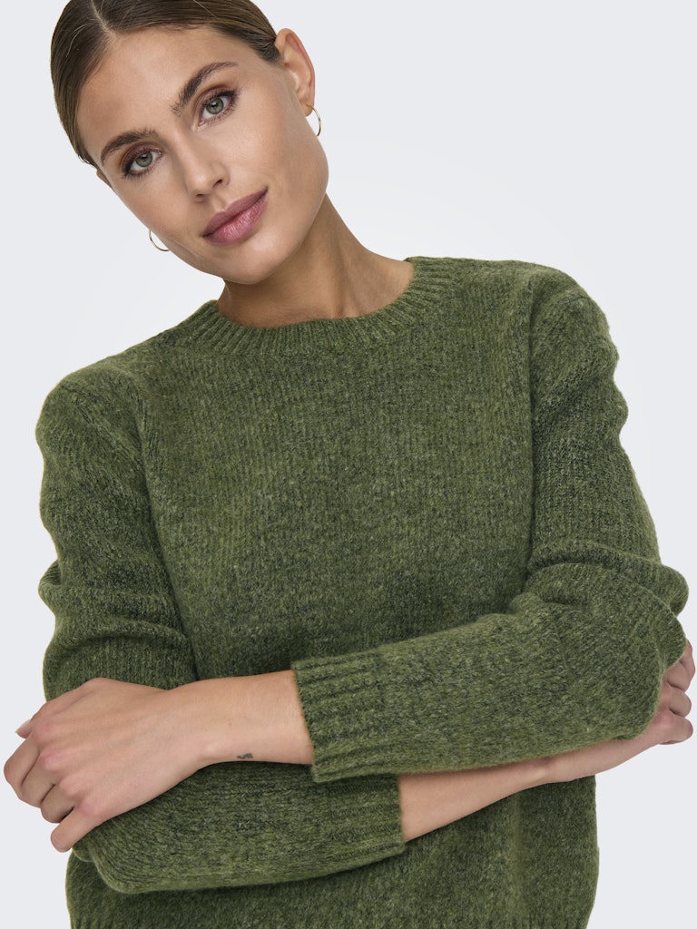 JDY Jdysilja L/S O-Neck Pullover Knt Winter Moss 15277866 Melange