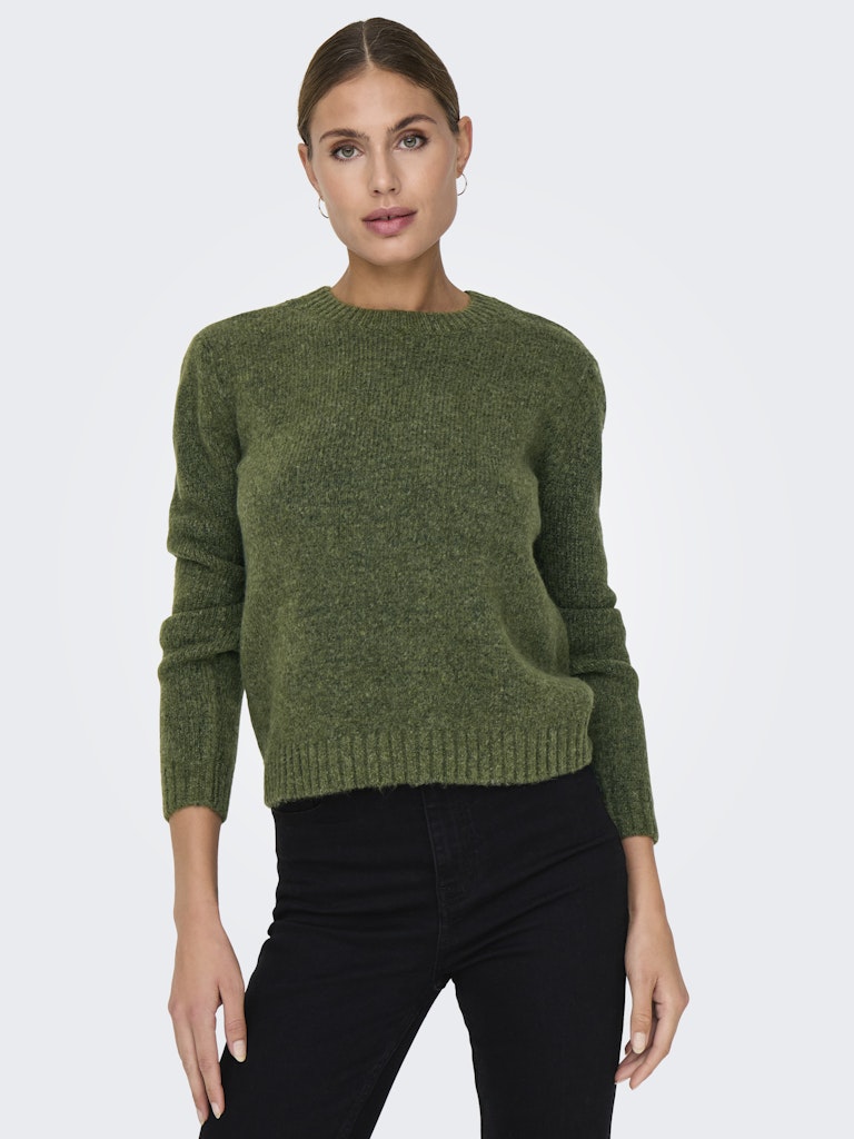 JDY Jdysilja L/S O-Neck Pullover Knt Winter Moss 15277866 Melange