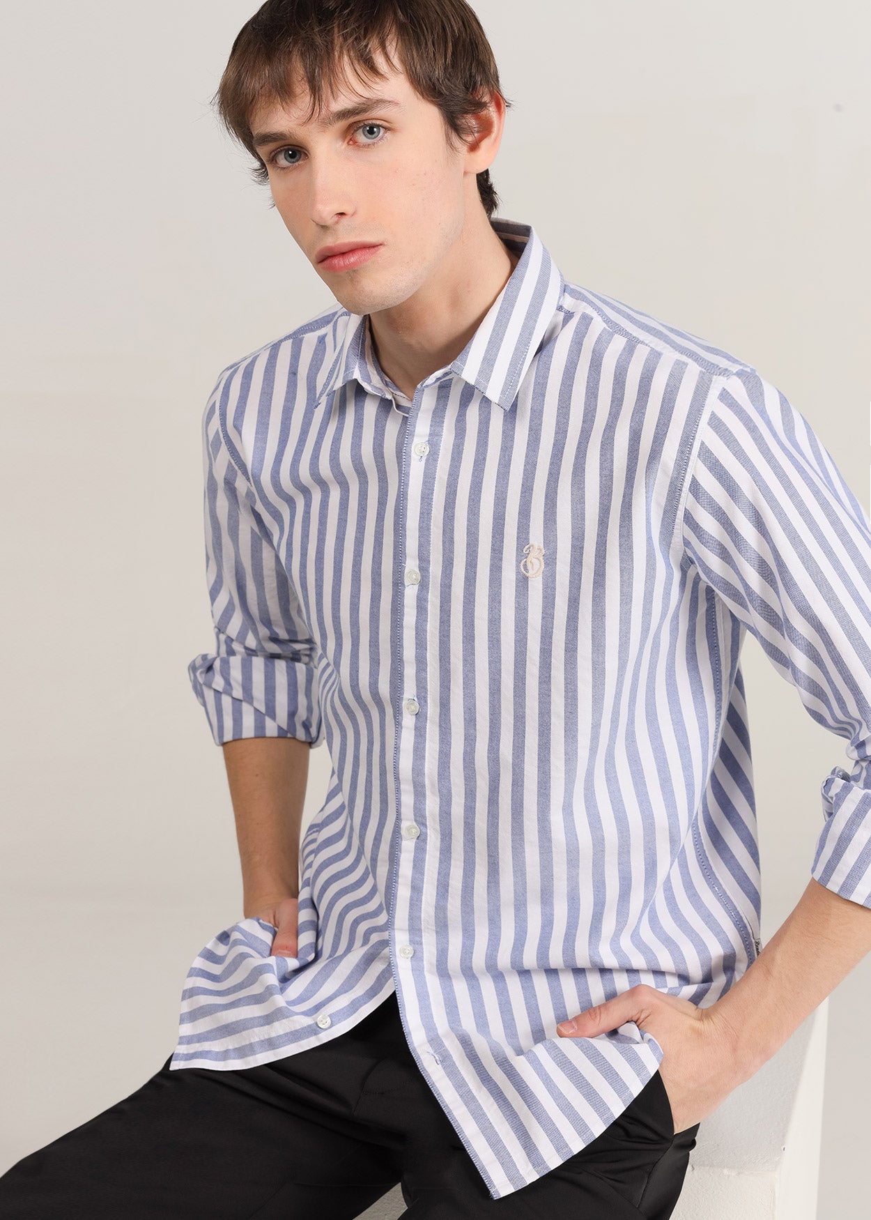 Camisa Manga Larga Oxford Raya Tejida  267