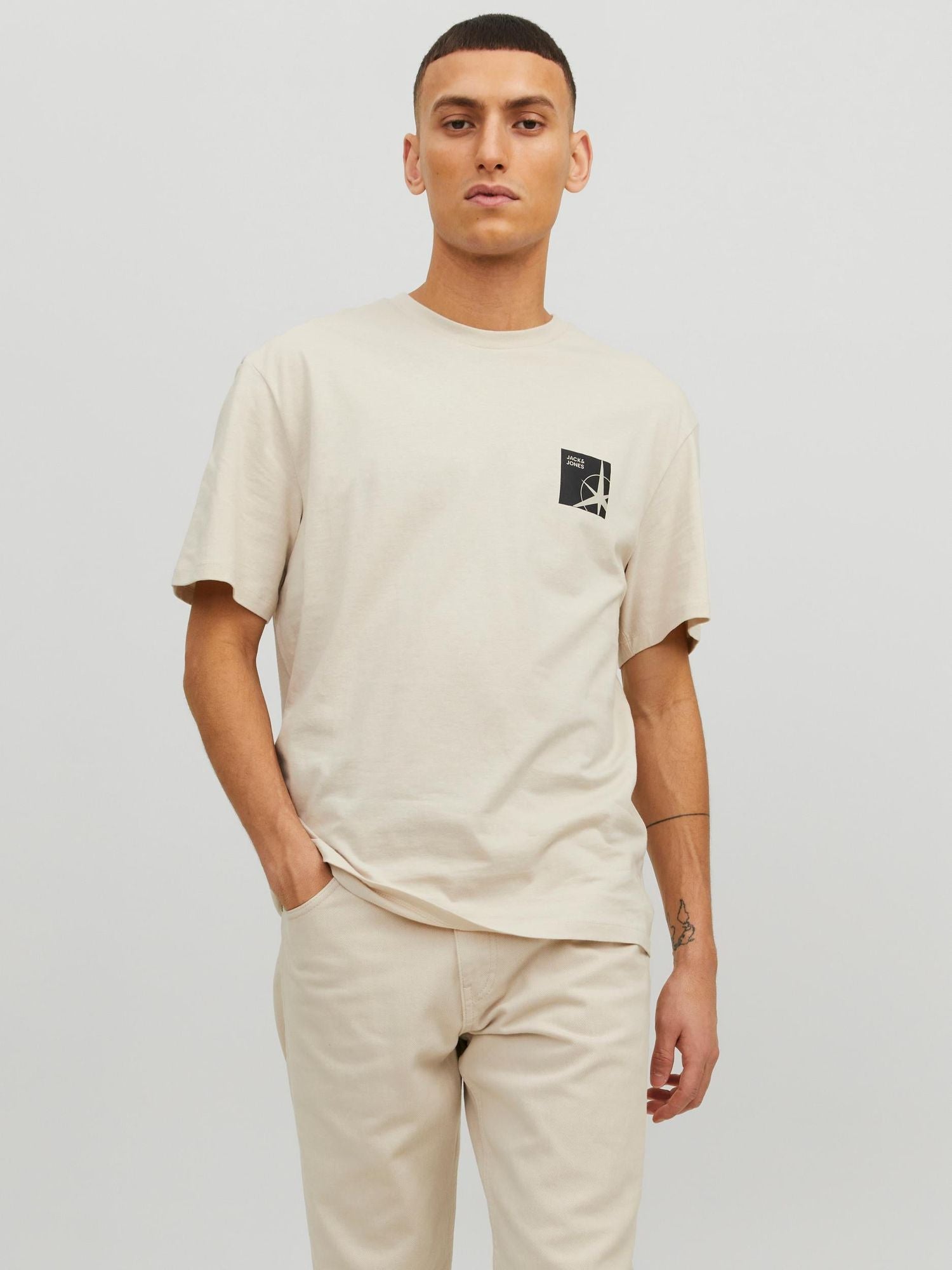 Jcofilo Tee Ss Crew Neck Sn Moonbeam - dvjeans