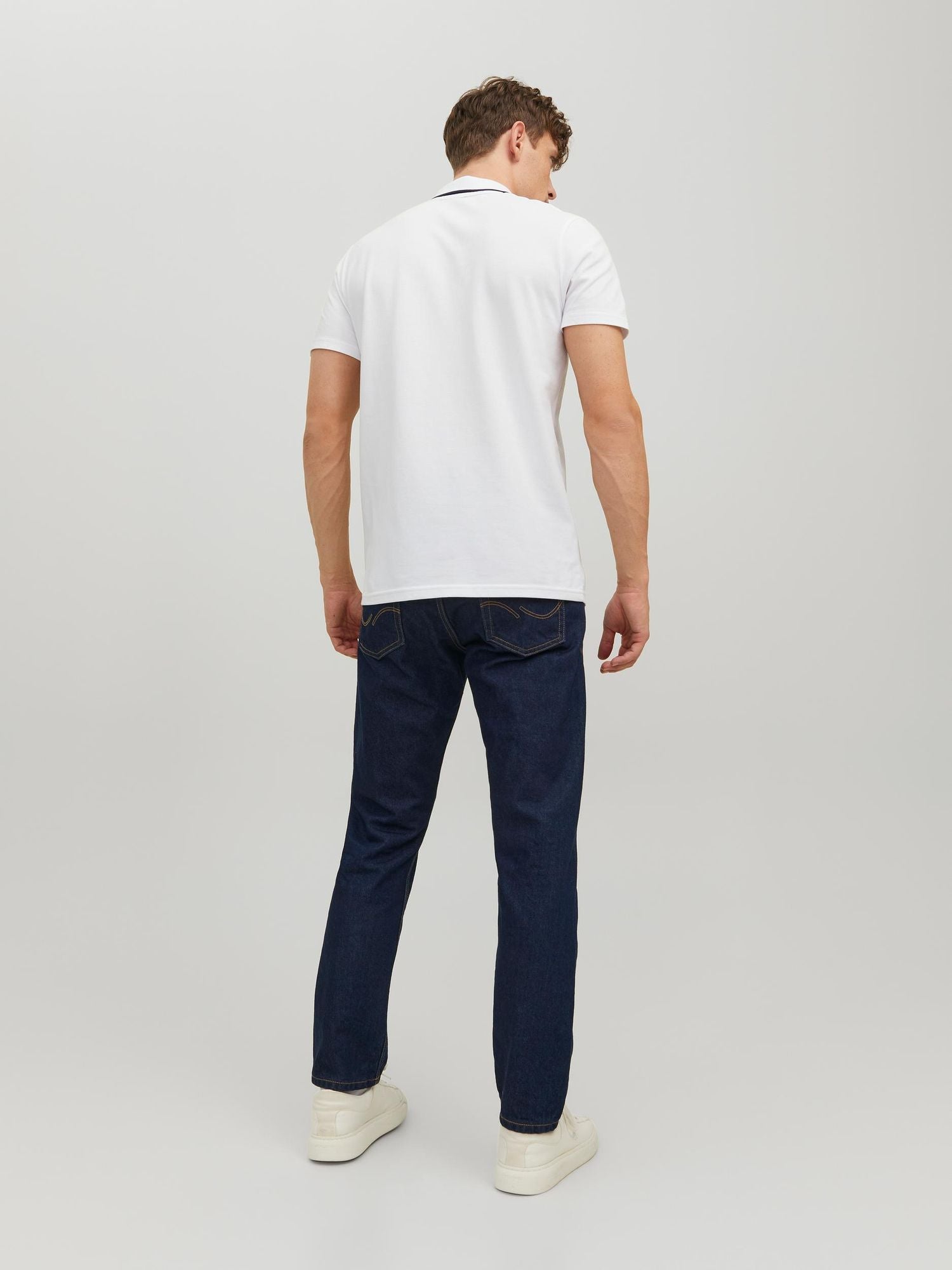 Jcologan Polo Ss Ss23 Sn White - dvjeans